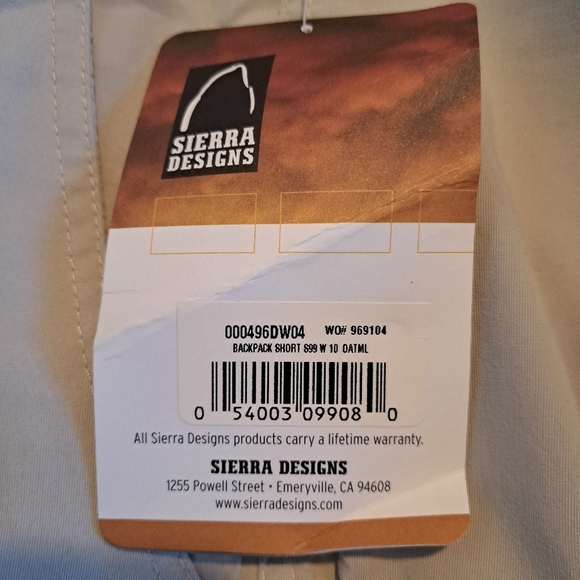 Sierra Designs women's size 10 backpack shorts, style 969104, oatmeal, New - Picture 10 of 10